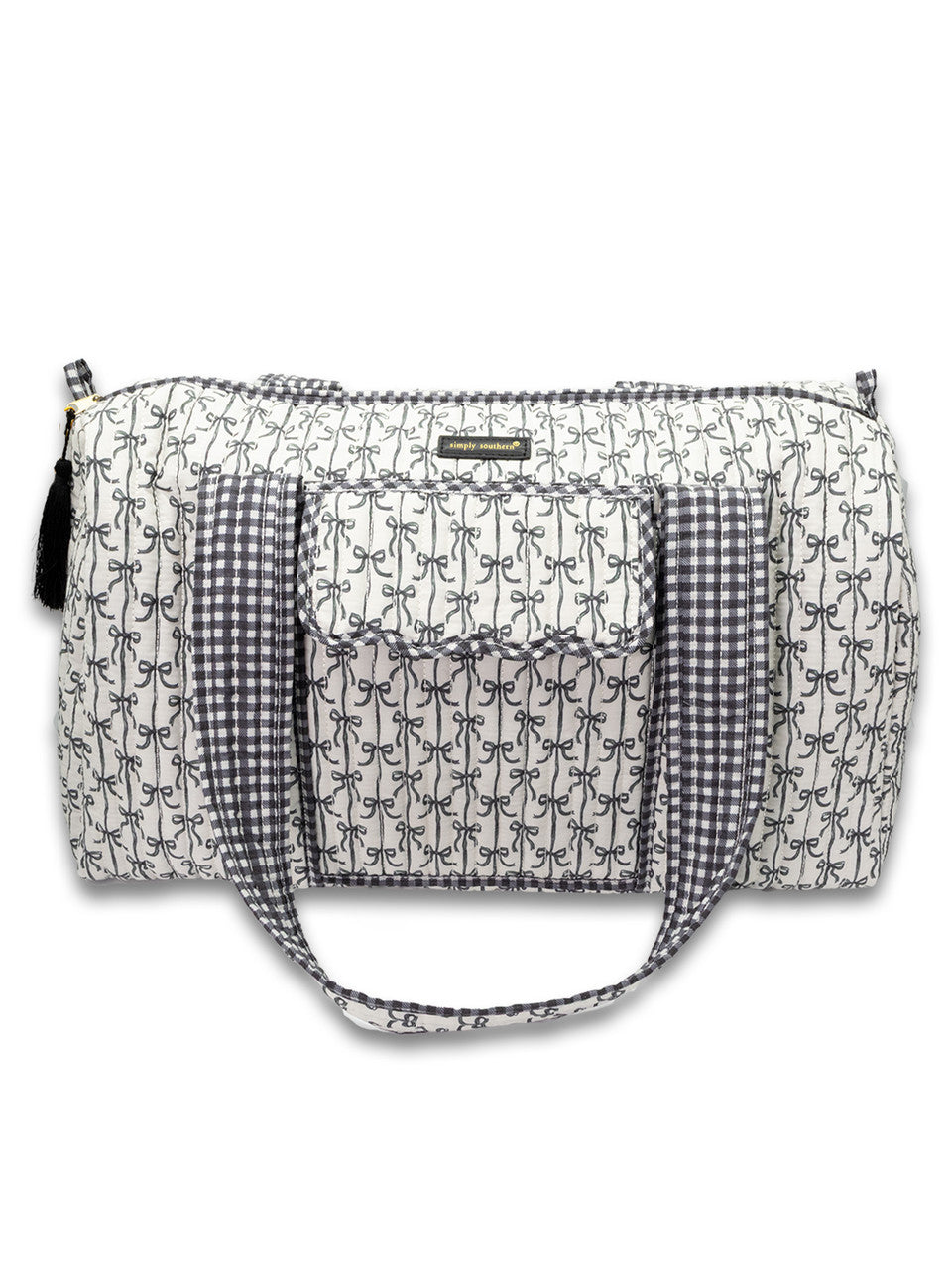 QUILTED DUFFLE BAG - BLACK BOW