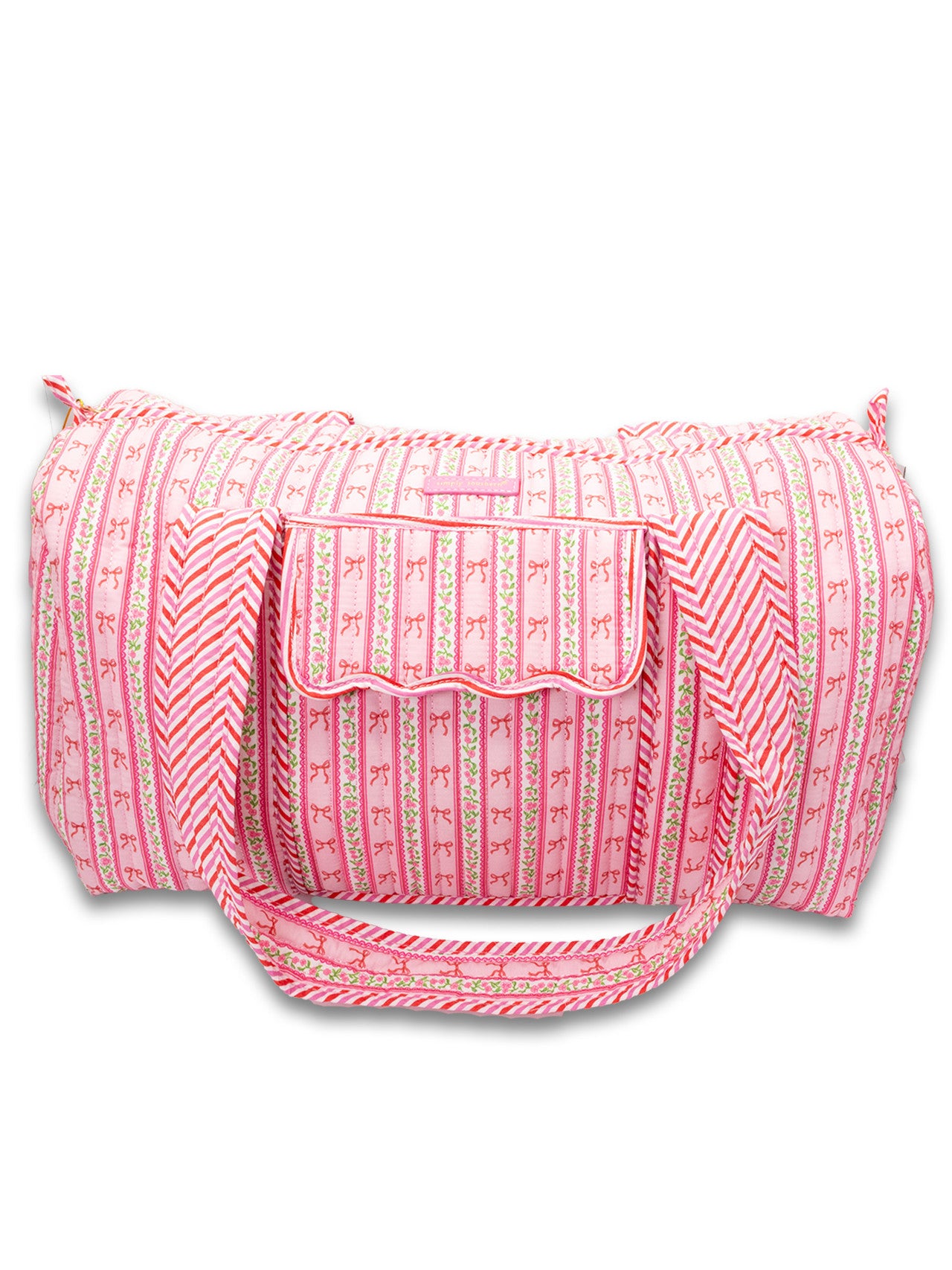 QUILTED DUFFLE BAG - PINK BOW