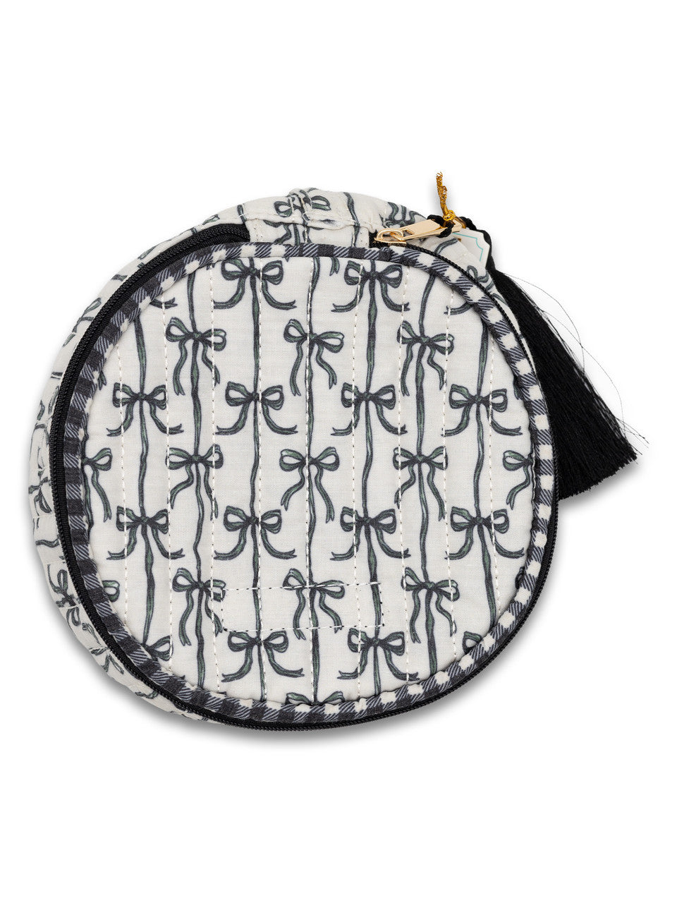 QUILTED BAG BLACK BOW
