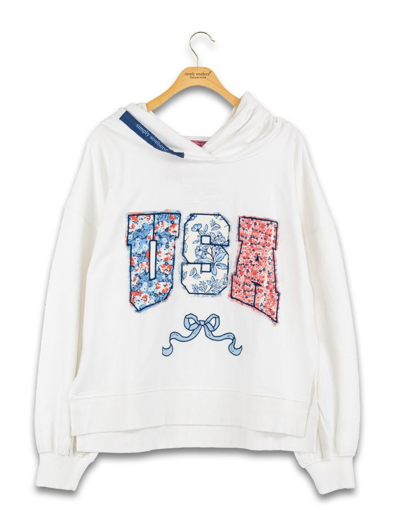 SIMPLY SOUTHERN FLORAL USA HOODIE