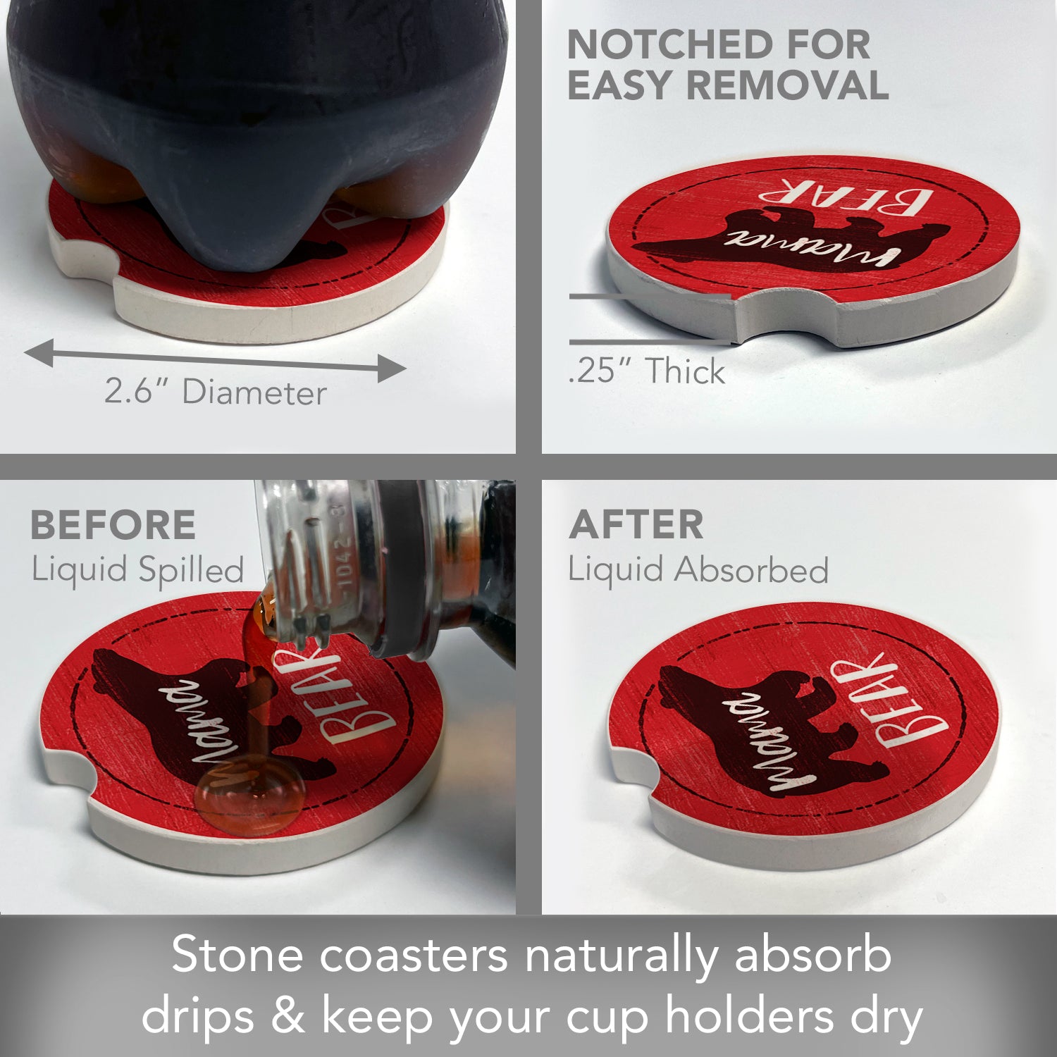 THIRSTYSTONE MAMA BEAR CAR COASTER