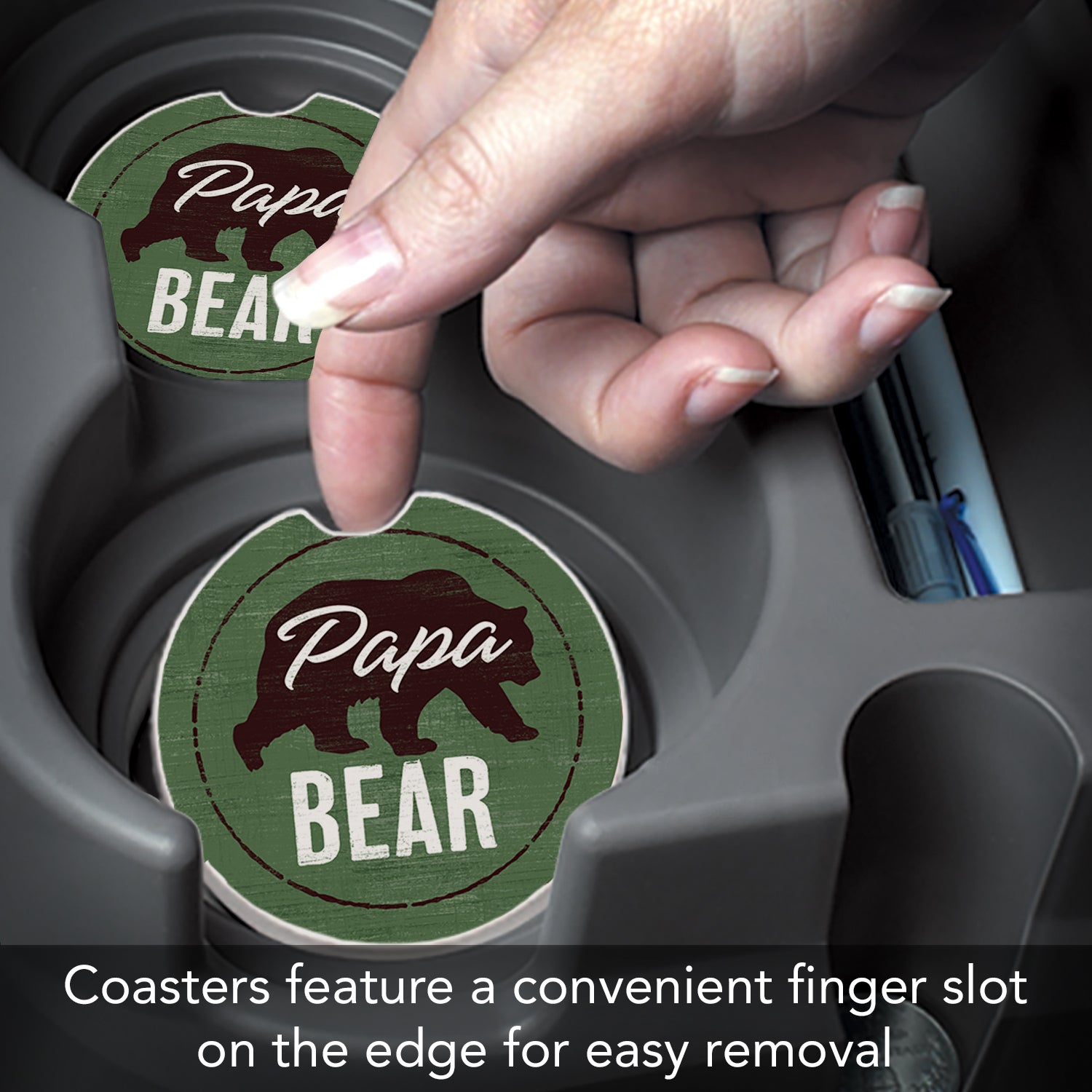THIRSTYSTONE PAPA BEAR CAR COASTER