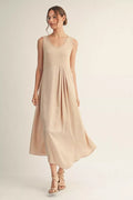 CHAMPAGNE PLEAT DRESS