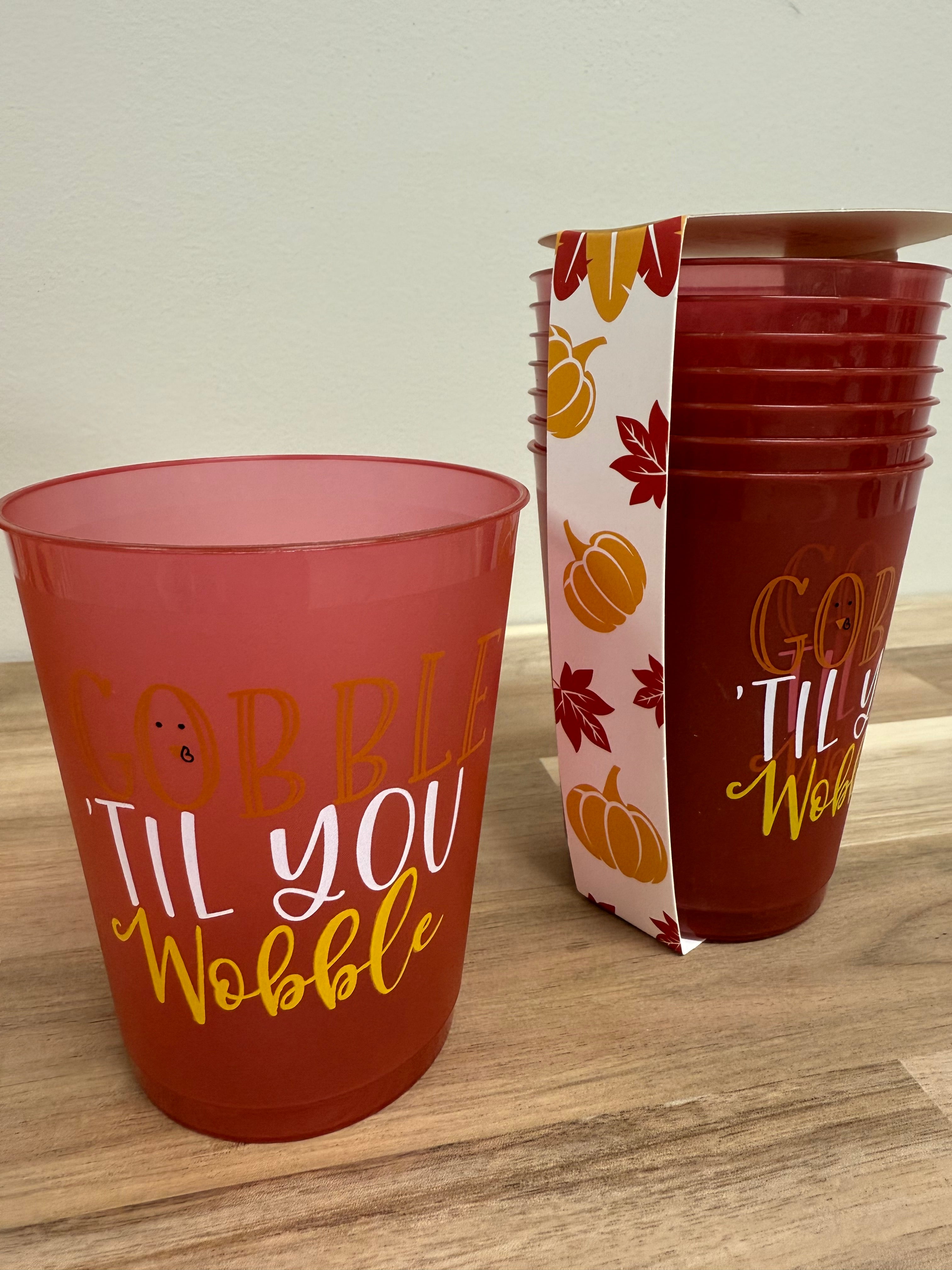 GIVE THANKS FROST FLEX CUP 16 OZ. 8/PKG -GOBBLE