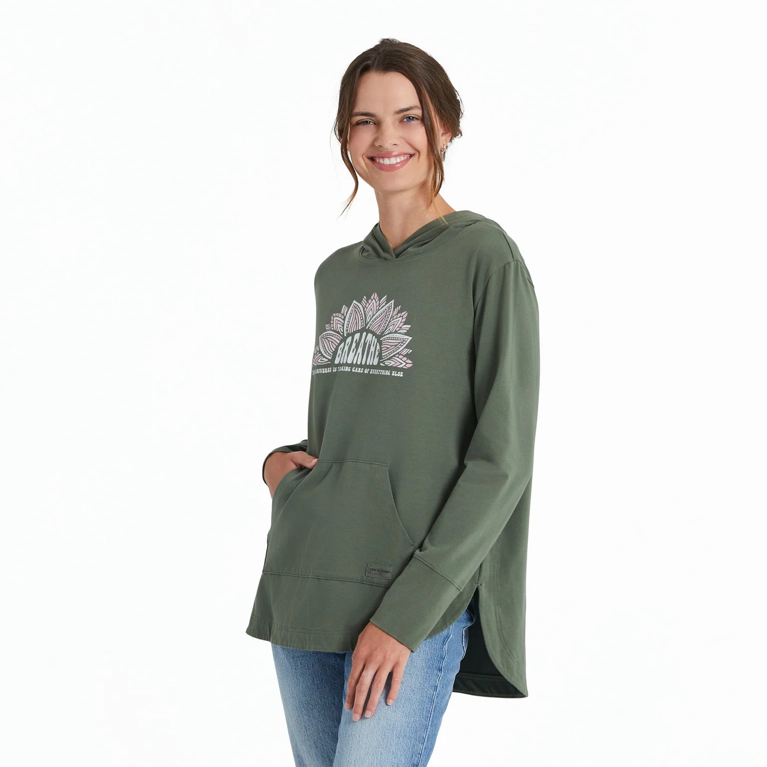 BREATHE HOODIE - DARK MOSS GREEN