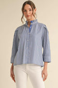 BLUE PINSTRIPE SHIRT