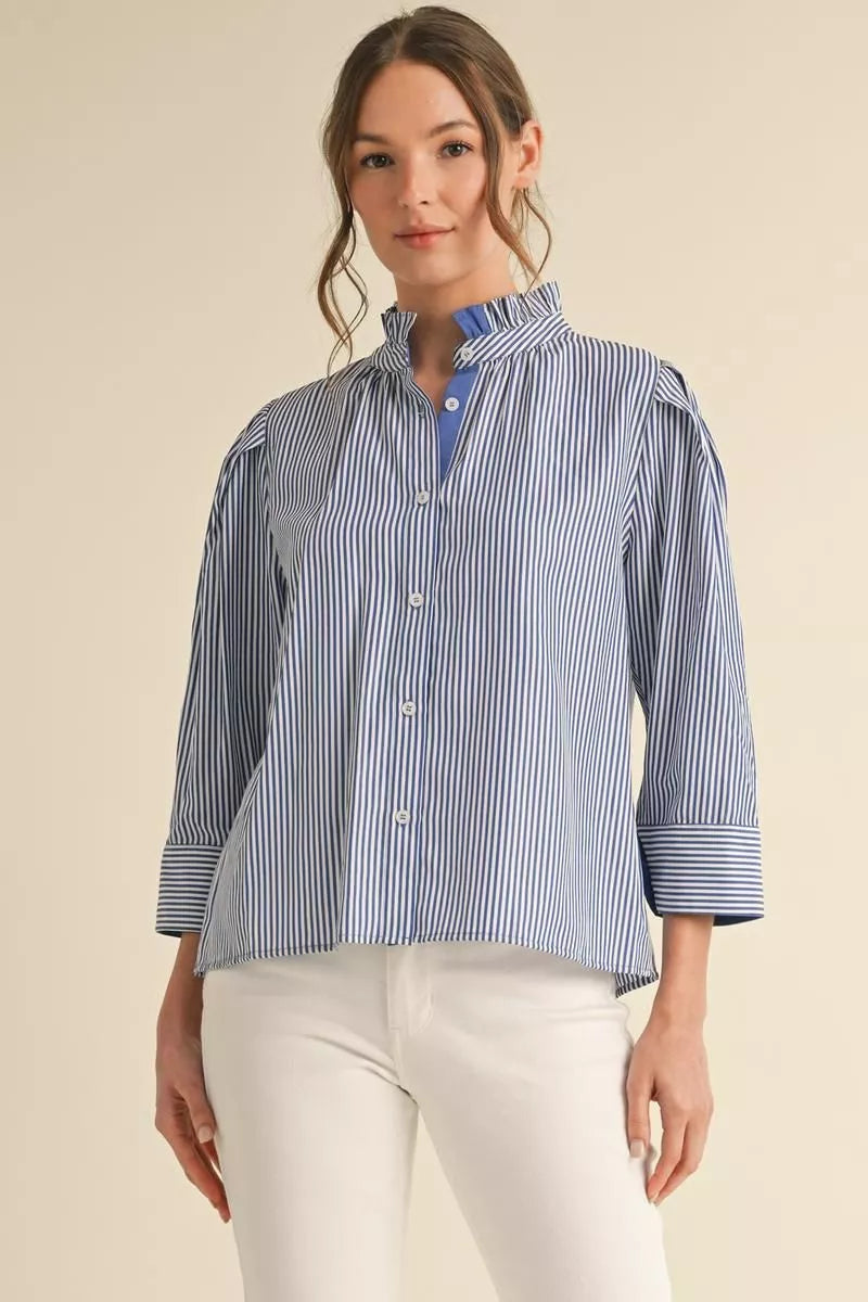 BLUE PINSTRIPE SHIRT