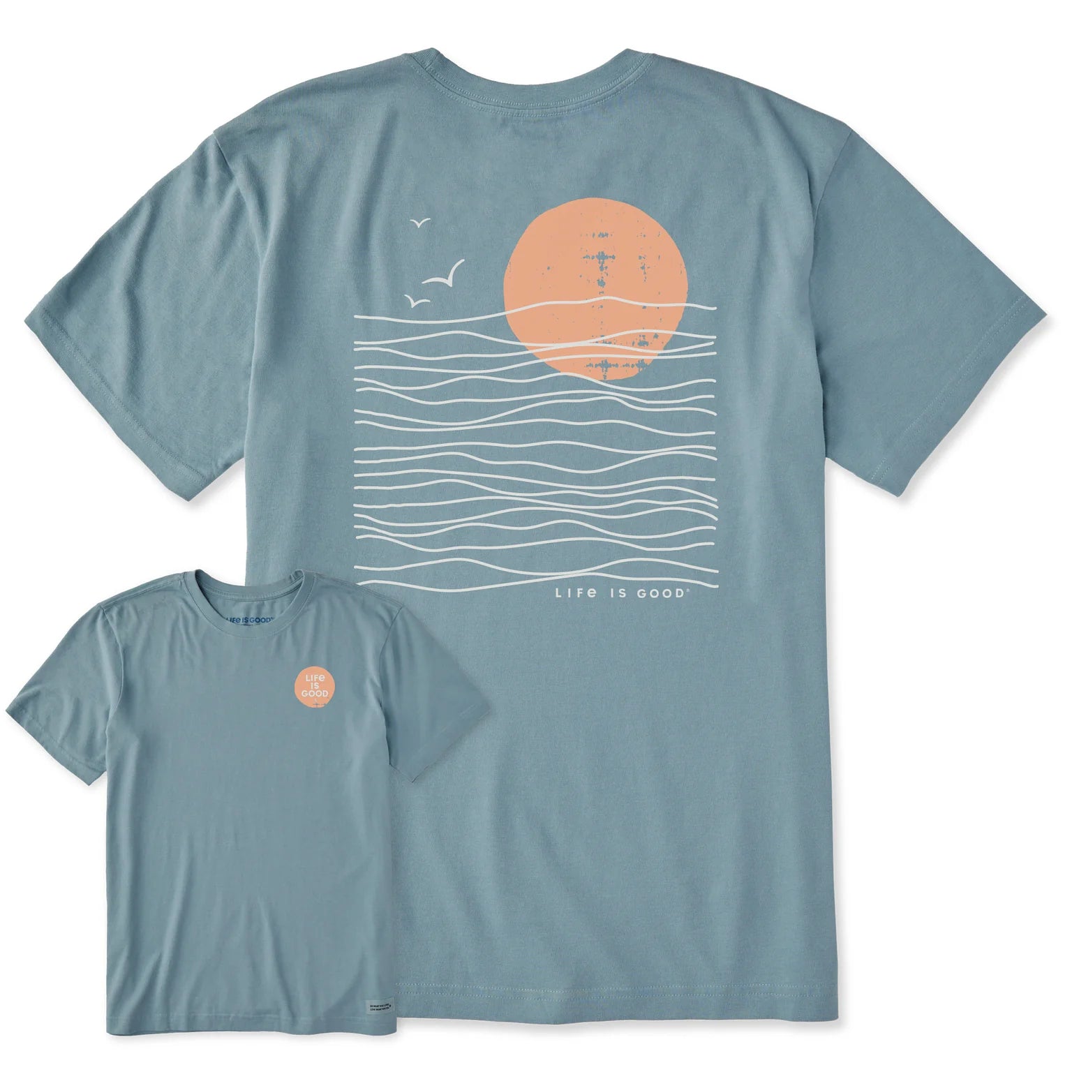 MEN'S LIFE IS GOOD SUN T-SHIRT SMOKE BLUE
