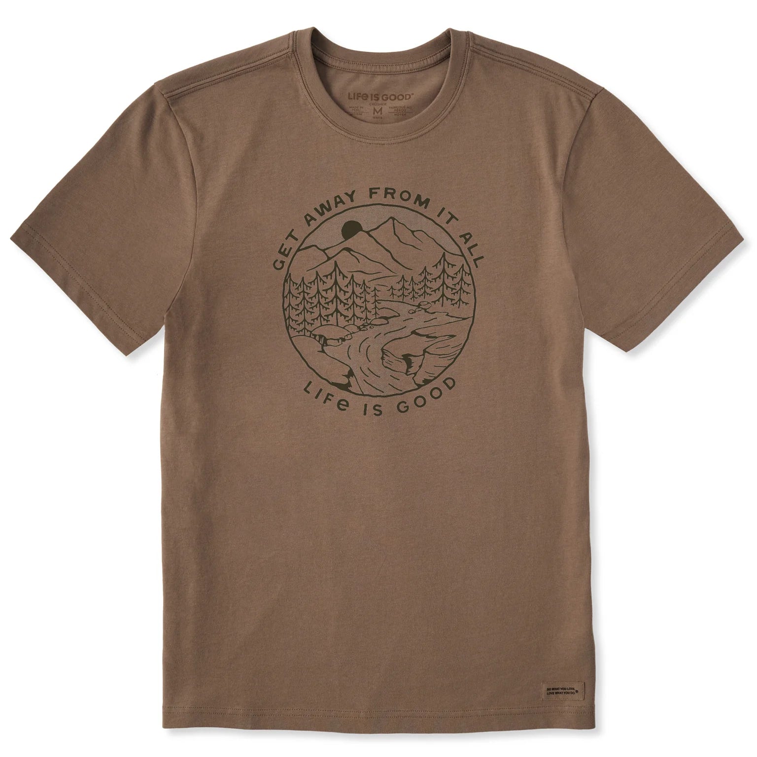 MEN'S T-SHIRT "GET AWAY FROM IT ALL" MUSHROOM BROWN