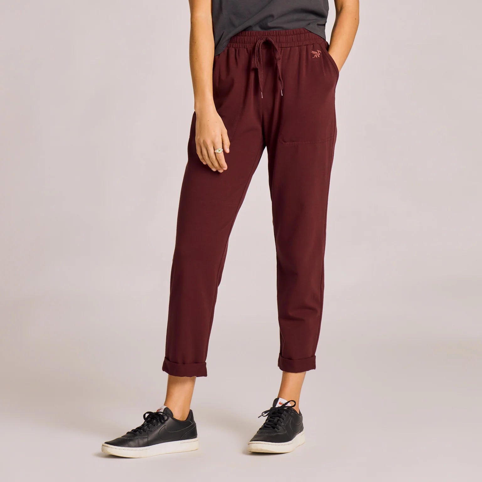 WOMEN'S SOLID CRUSHER-FLEX PANT - DEEP BURGUNDY
