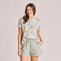 WOMEN'S BOTANICAL GARDEN PATTERN SHORT SLEEVE