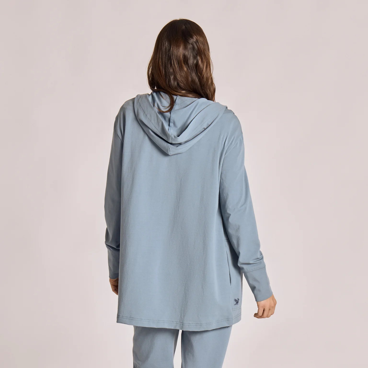 WOMEN'S SOLID CRUSHER-FLEX OPEN CARDIGAN - SLATE BLUE