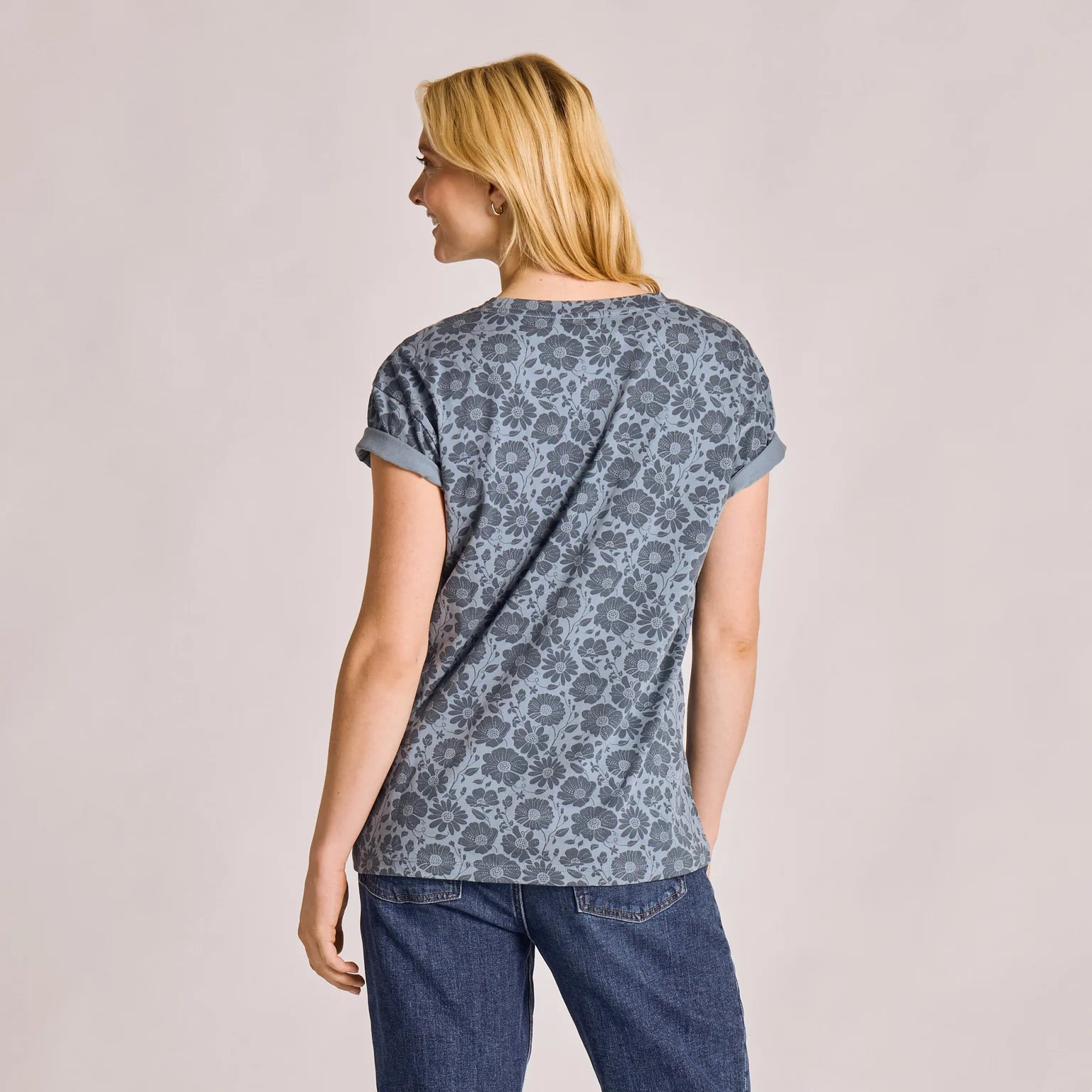 WOMEN'S INKBLOCK FLORAL PATTERN SHORT SLEEVE