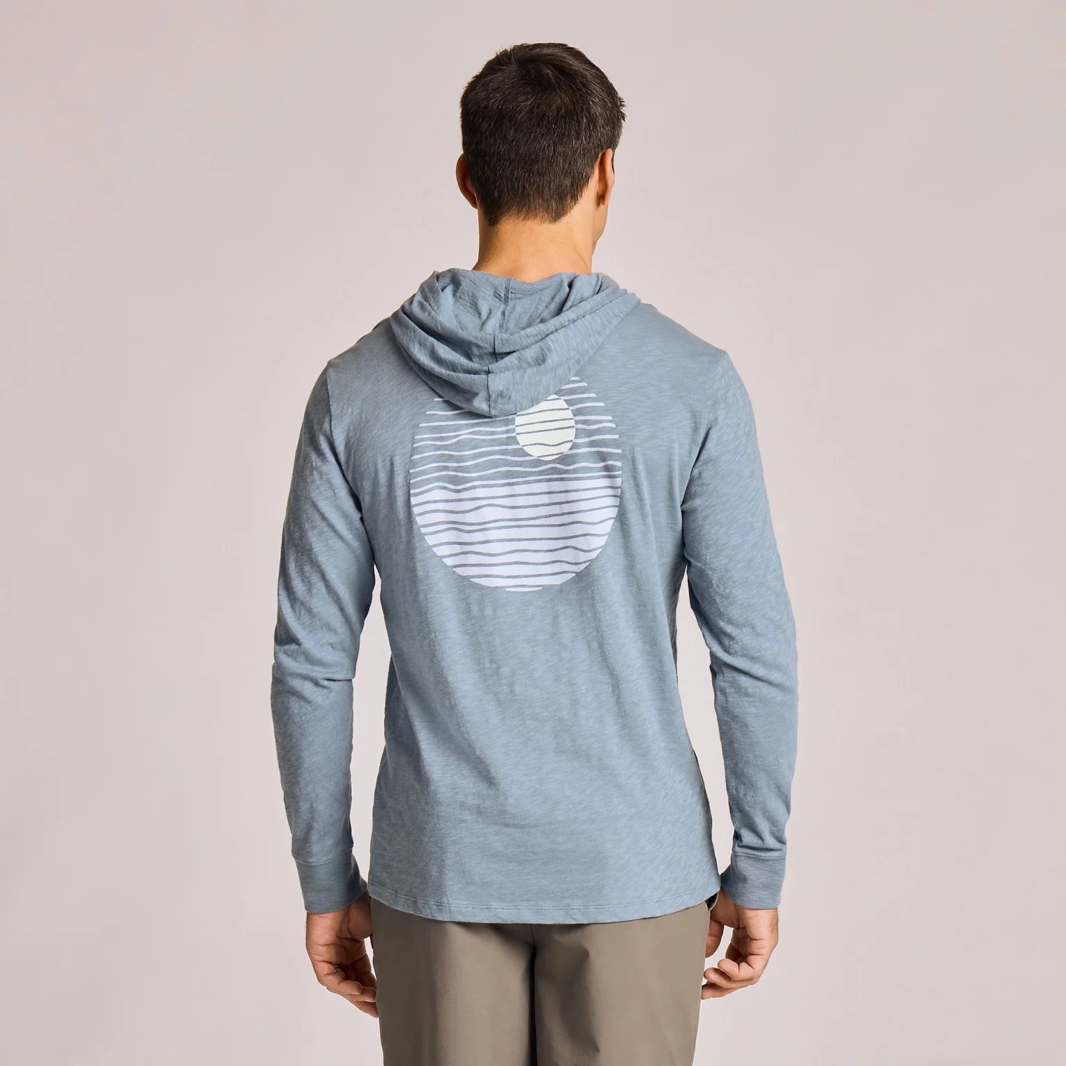 MEN'S MINIMAL ROUND SUNSET HOODED LONG SLEEVE