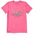 WOMEN'S CAMPING FOX FLOWERS SHORT SLEEVE