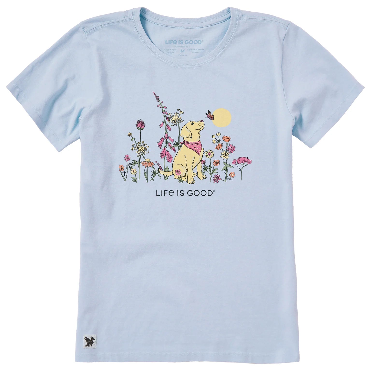 WOMEN'S DOG AMONG WILDFLOWERS SHORT SLEEVE