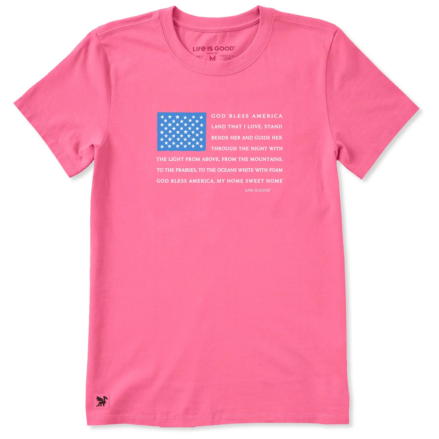 WOMEN'S GOD BLESS AMERICA LYRICS SHORT SLEEVE