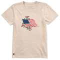 WOMEN'S RED ROSE AMERICAN FLAG SHORT SLEEVE