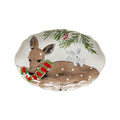CASAFINA SM OVAL PLATTER DEER FRIENDS WHITE