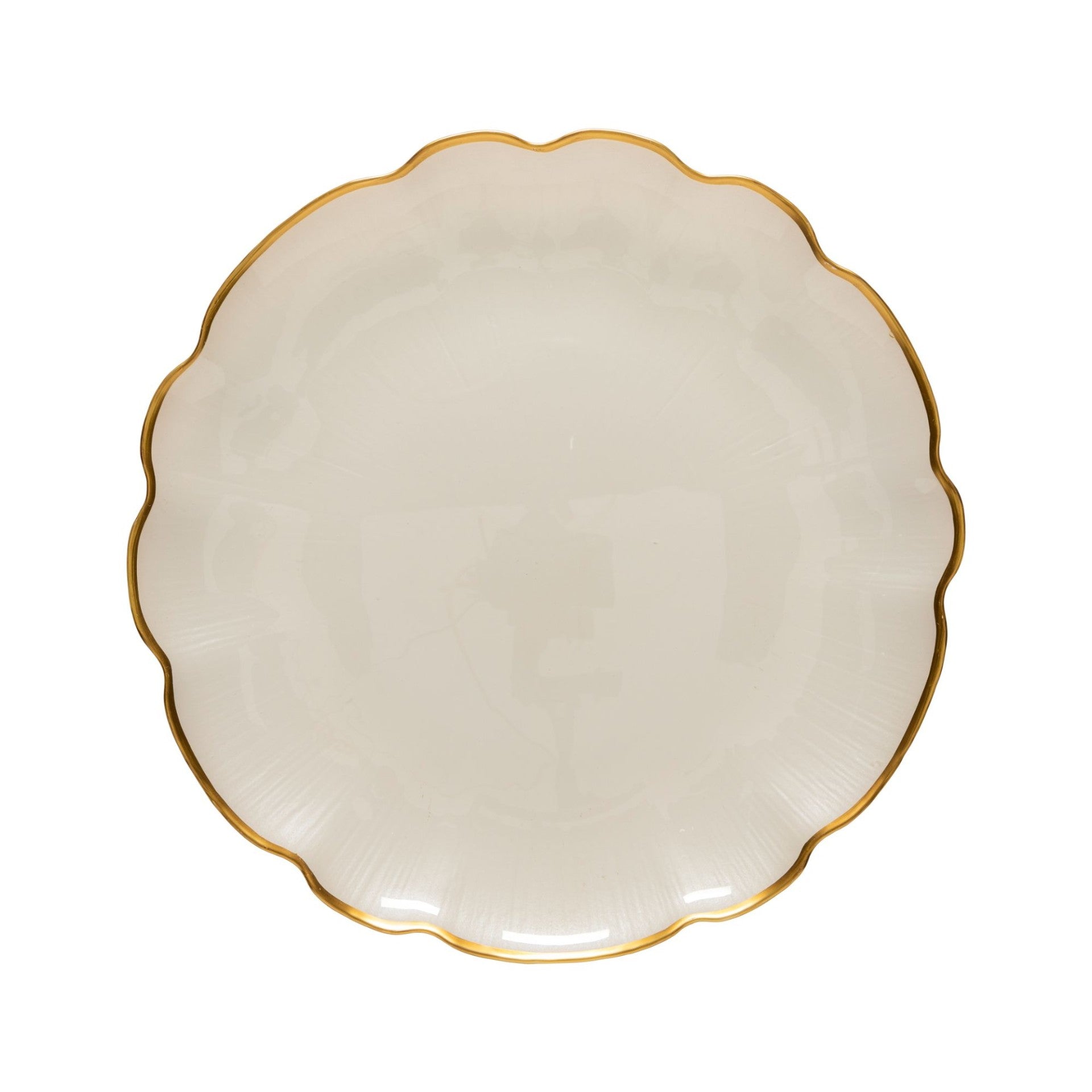 SCALLOPED GLASS CHARGER FRANCESCA GOLD