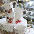 CASAFINA COFFEE MUG DEER FRIENDS WHITE