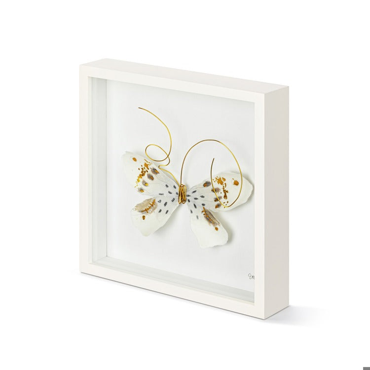 White & Gold Butterfly Wall Art - 10"