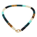TEAL + GREEN BEADED NECKLACE