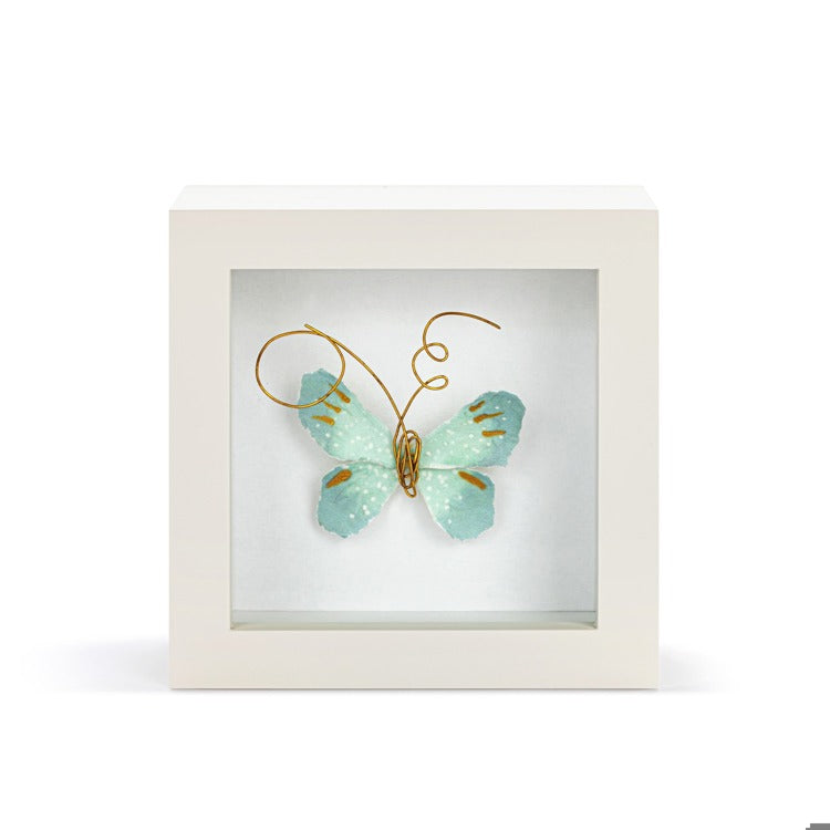 Butterfly Shadow Box 4"- Light Blue