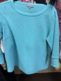 HABITAT CRINKLE CREPE FLUTTER SLEEVE PULLOVER MALIBU