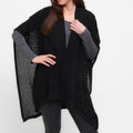 Presley Open Knit Wrap: Jet Black