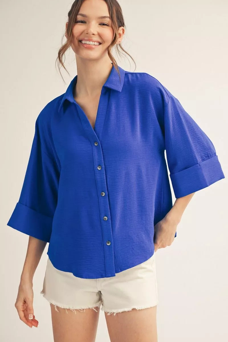BUTTON PLEAT TOP