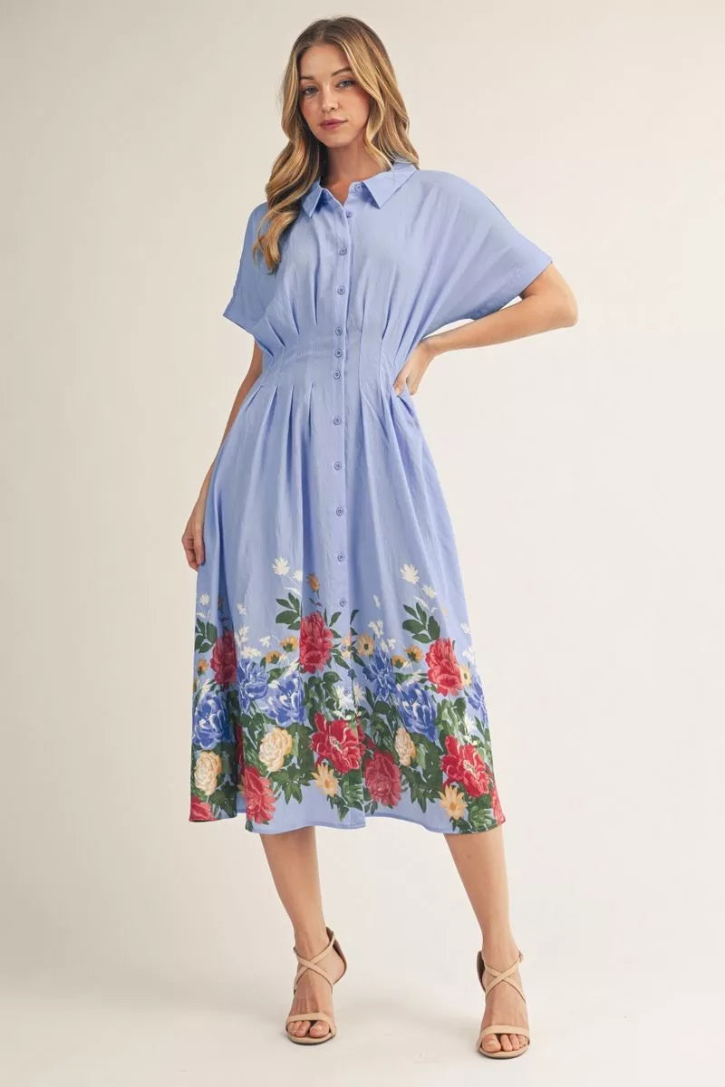 BLUE PINTUCK DRESS