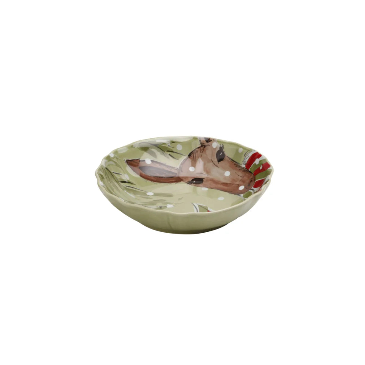 CASAFINA DEER FRIENDS PASTA BOWL GRN