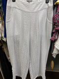 HABITAT TRAVEL RUCHED STRAIGHT CROP WHITE