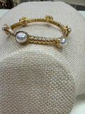 OVAL PEARL STONE TEXTURED BRACELET