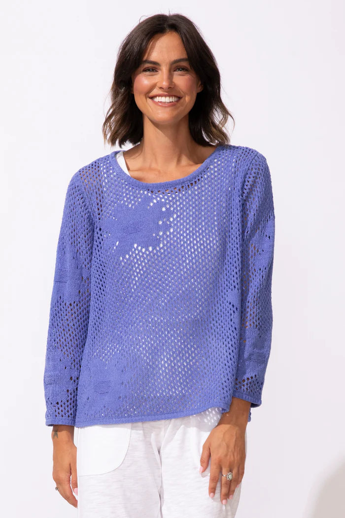 FLORAL CROCHET PULLOVER