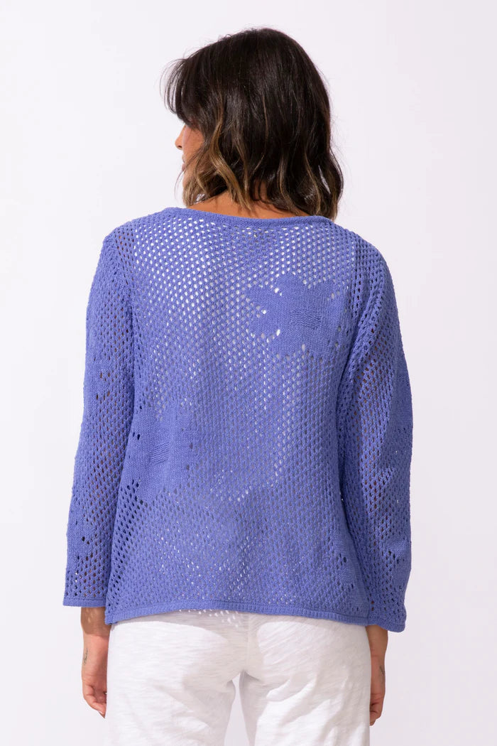 FLORAL CROCHET PULLOVER