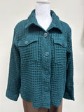 WASHED HONEYCOMB SHACKET - JUNIPER