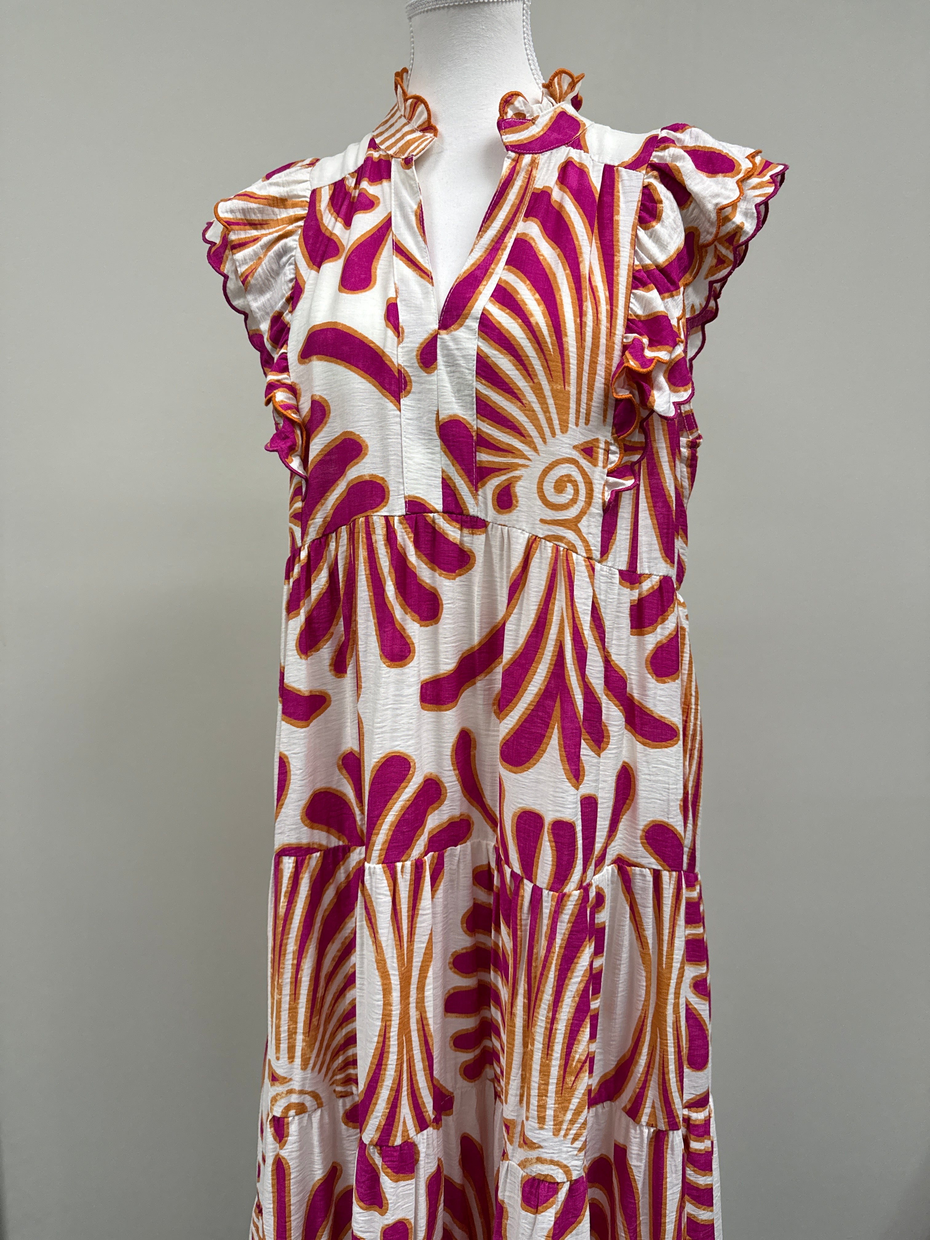 UMGEE-MAGENTA MAXI DRESS   - MAGENTA MAXI DRESS:MEDIUM