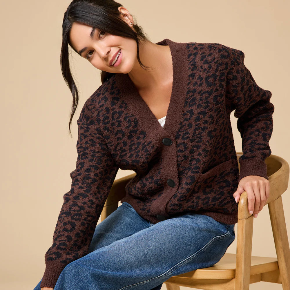 WILD EXPRESSO CROP CARDIGAN