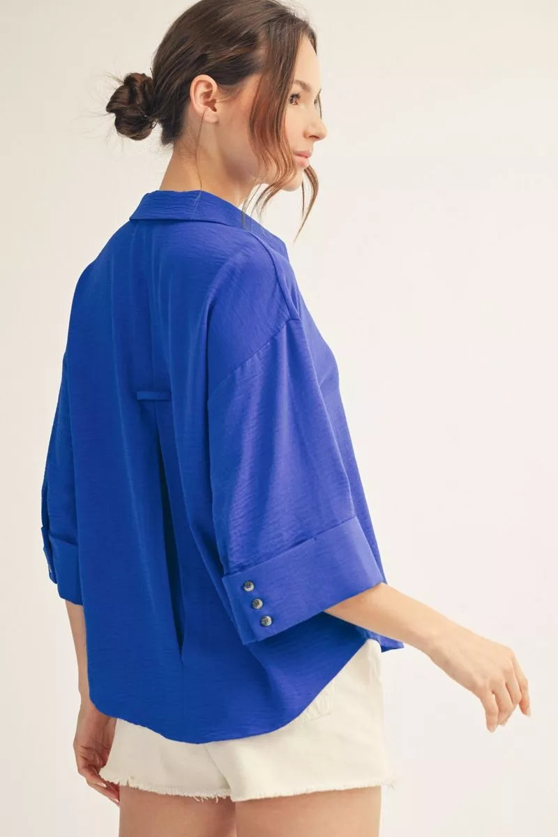 BUTTON PLEAT TOP