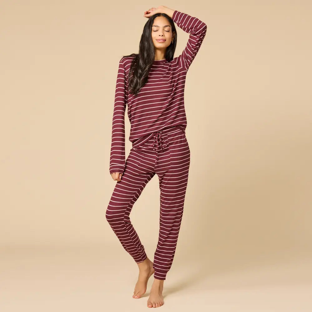 DREAM JERSEY STRIPE LOUNGE SET