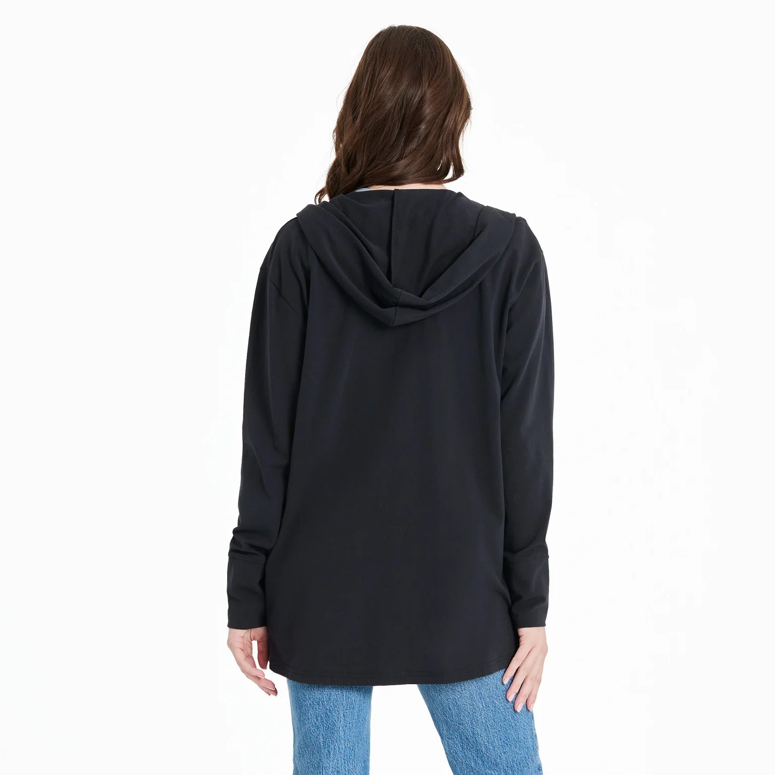 WOMEN'S SOLID CRUSHER-FLEX CARDIGAN - TRUE BLACK