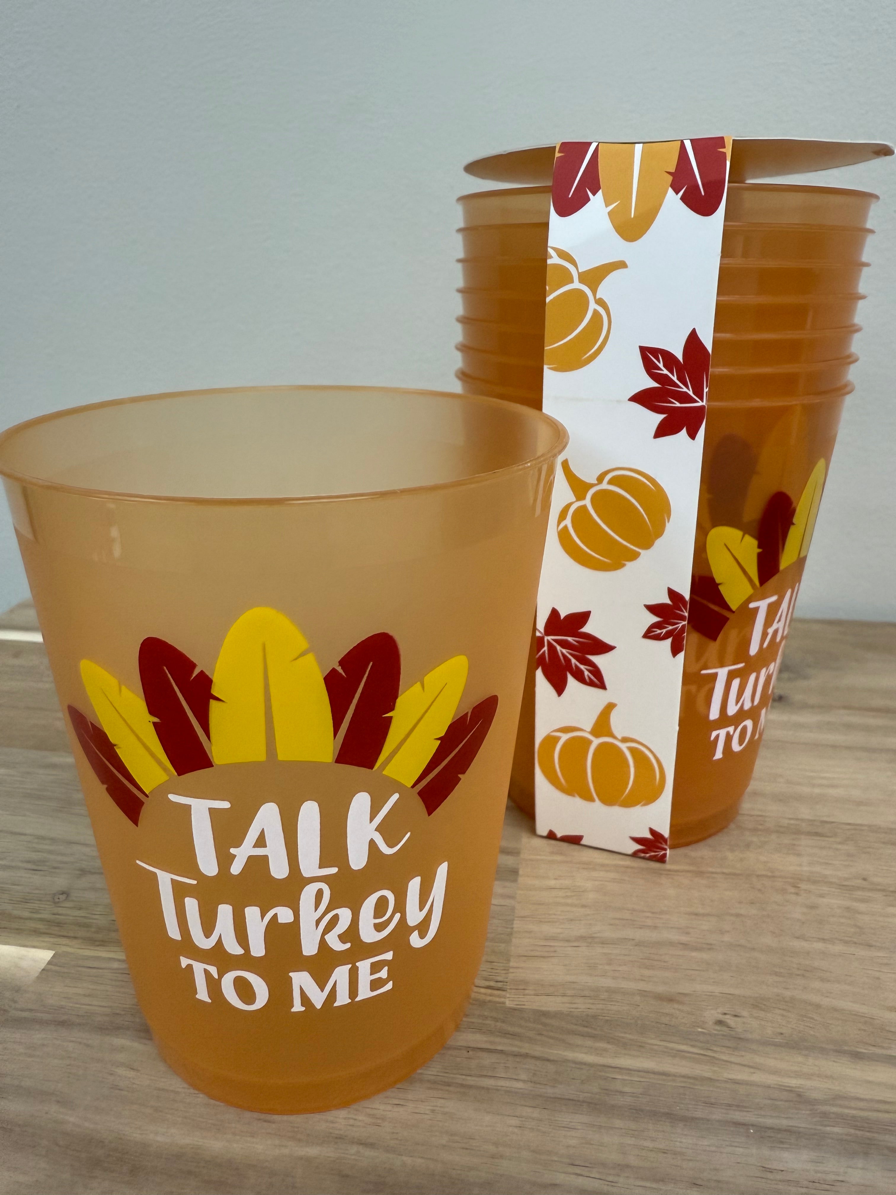 GIVE THANKS FROST FLEX CUP 16 OZ. 8/PKG - TURKEY