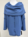 SEERSUCKER COWL NECK TUNIC DENIM