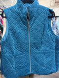ETHYL TEAL QUILTED VEST - SIZE:X LARGE