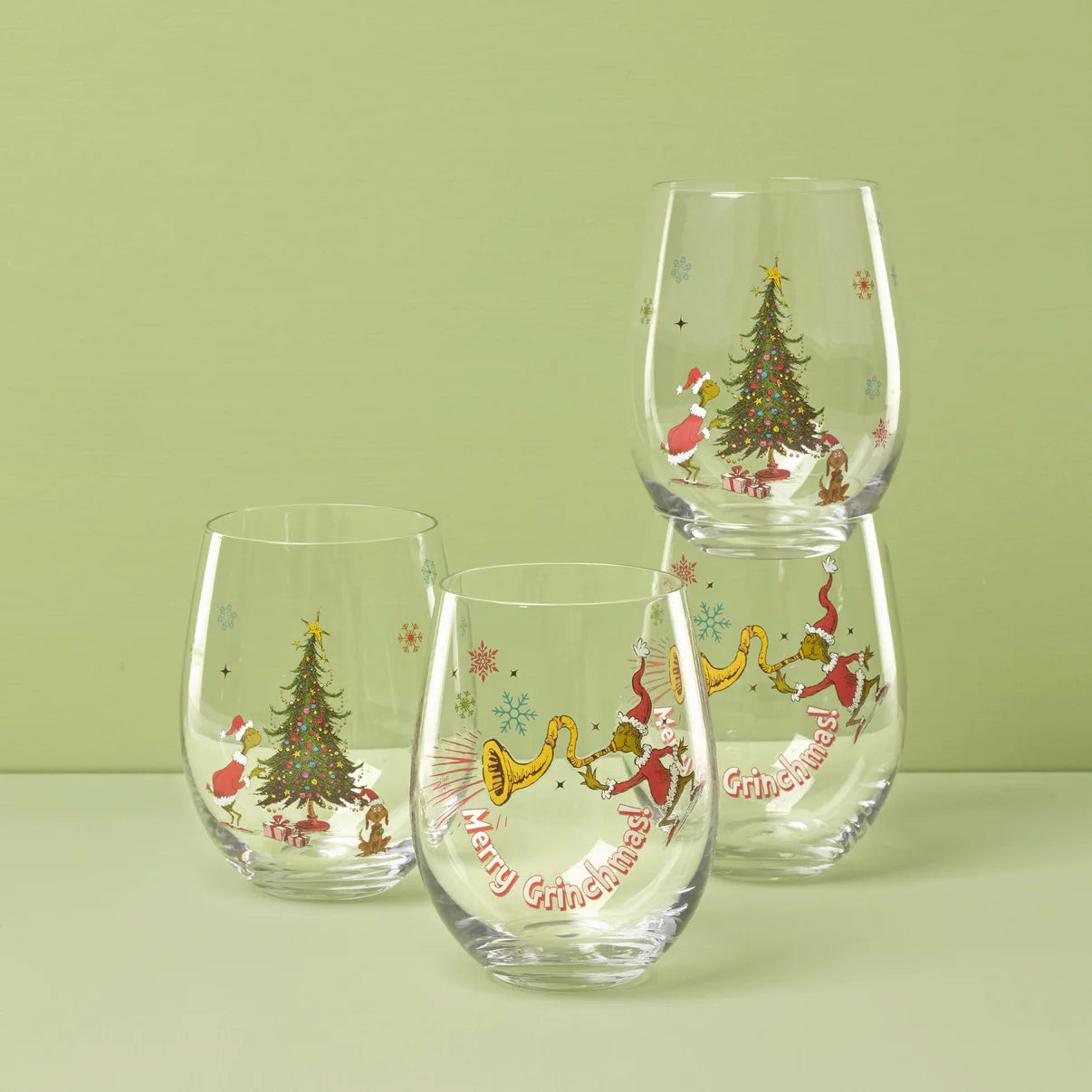GRINCHMAS GLASS TUMBLERS SET/4