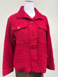 WASHED HONEYCOMB SHACKET - RUBY