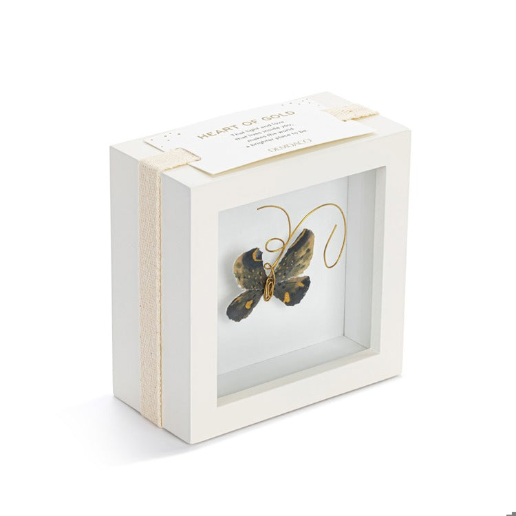 Butterfly Shadow Box 4" - Black Gold