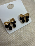 BLACK RIBBON EARRINGS